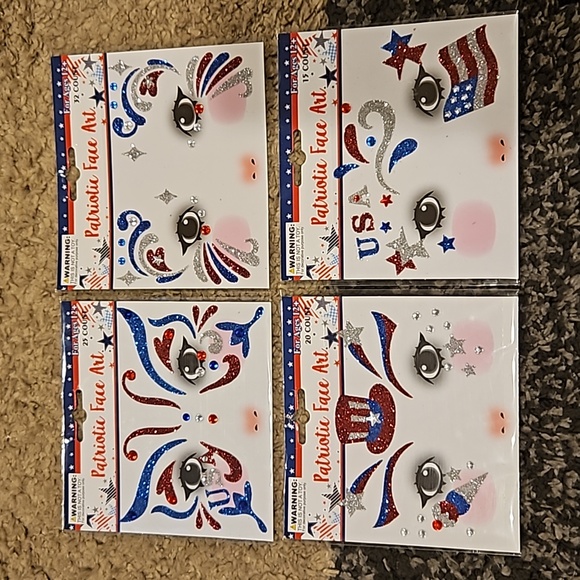 NWT 4th of July Kids Face Art, Festive Light Up Spinners. 8-Piece Bundle ☆Gift - Picture 3 of 9